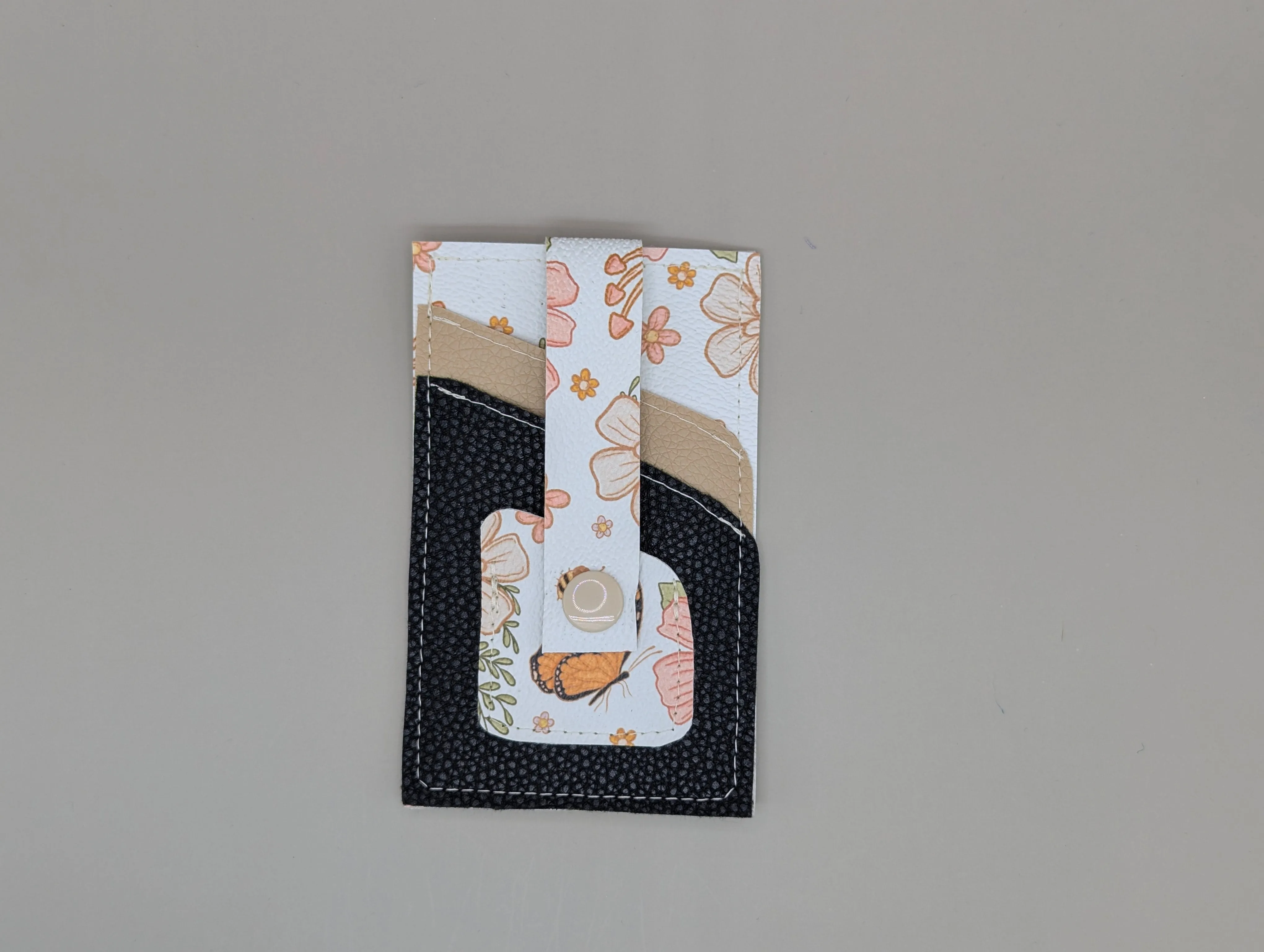 Card wallet /w coin pocket- Floral Butterfly
