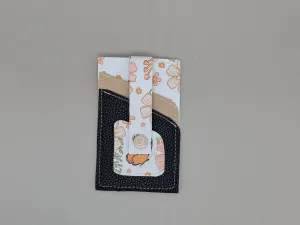 Card wallet /w coin pocket- Floral Butterfly