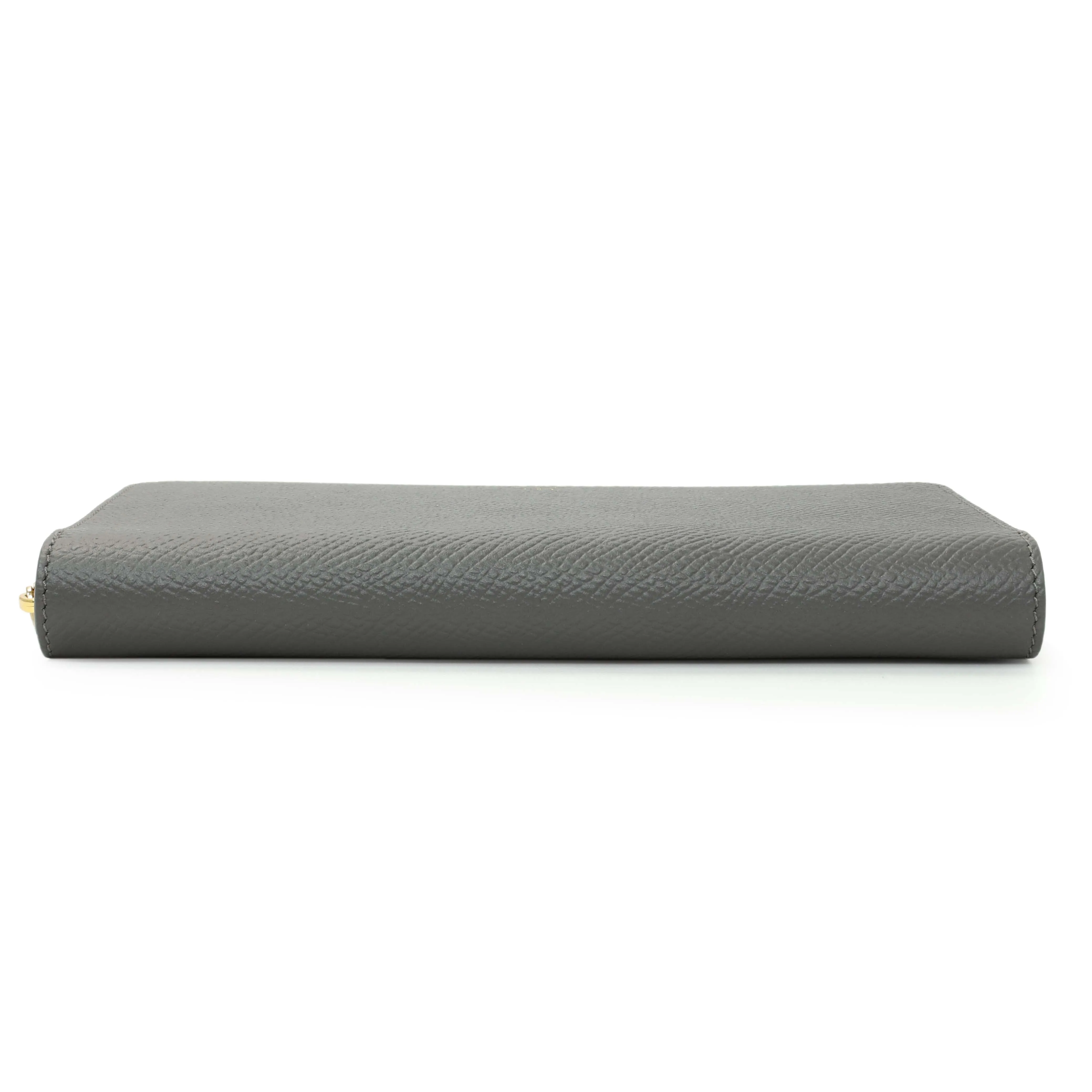 Celine Grey Calfskin Large Zip Around Multifunction Wallet