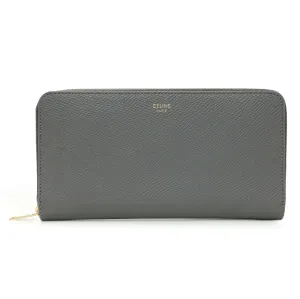 Celine Grey Calfskin Large Zip Around Multifunction Wallet