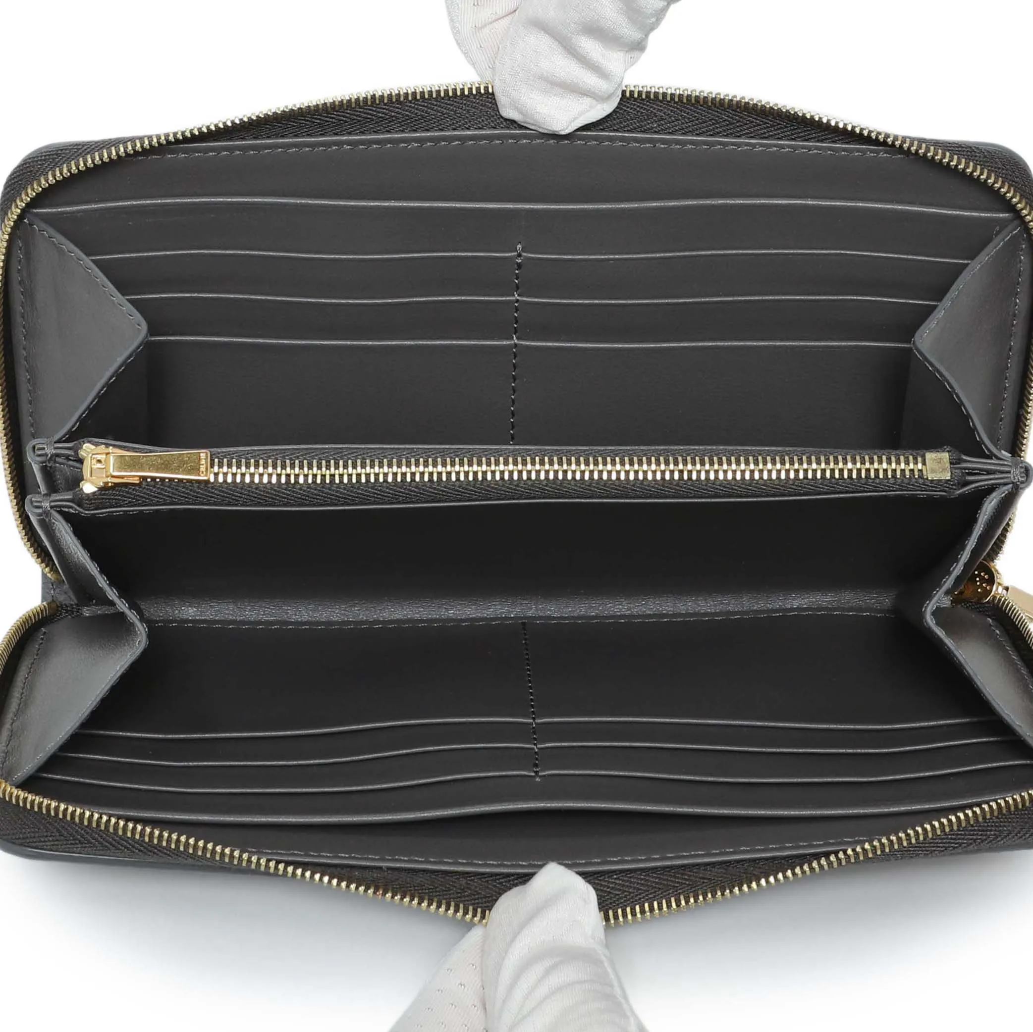 Celine Grey Calfskin Large Zip Around Multifunction Wallet