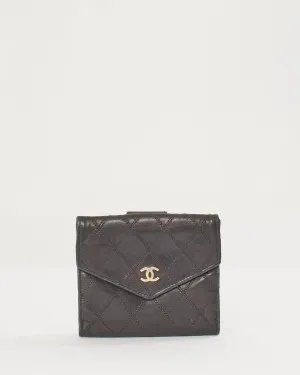 Chanel Black Lambskin Leather Square Wallet