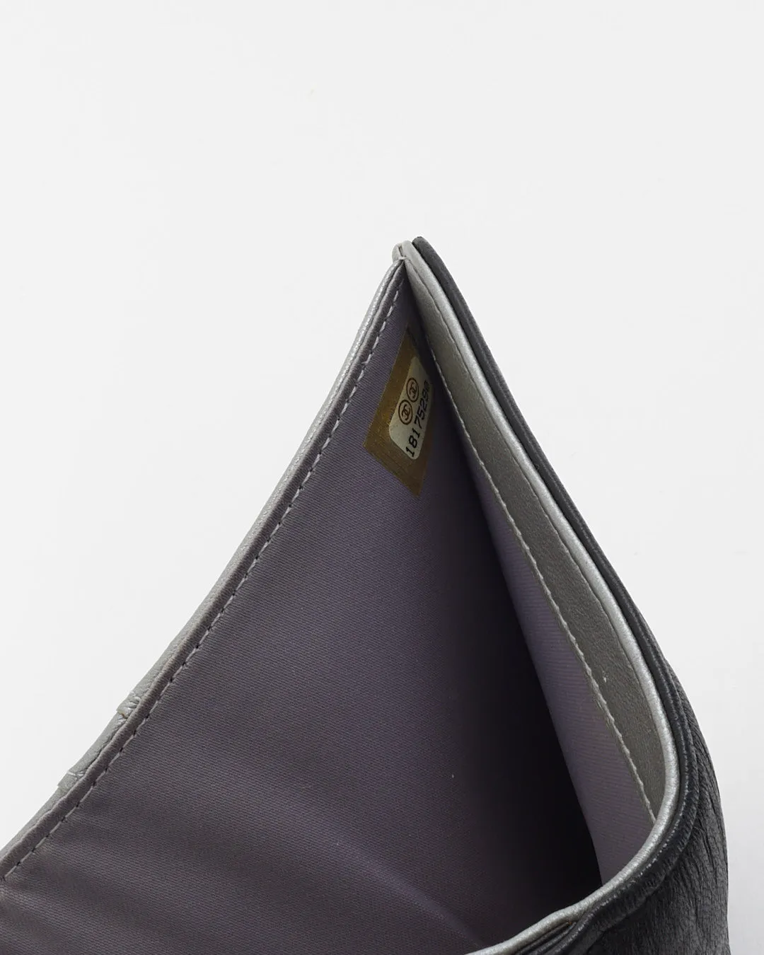 Chanel Black Leather Camelia Pattern Wallet