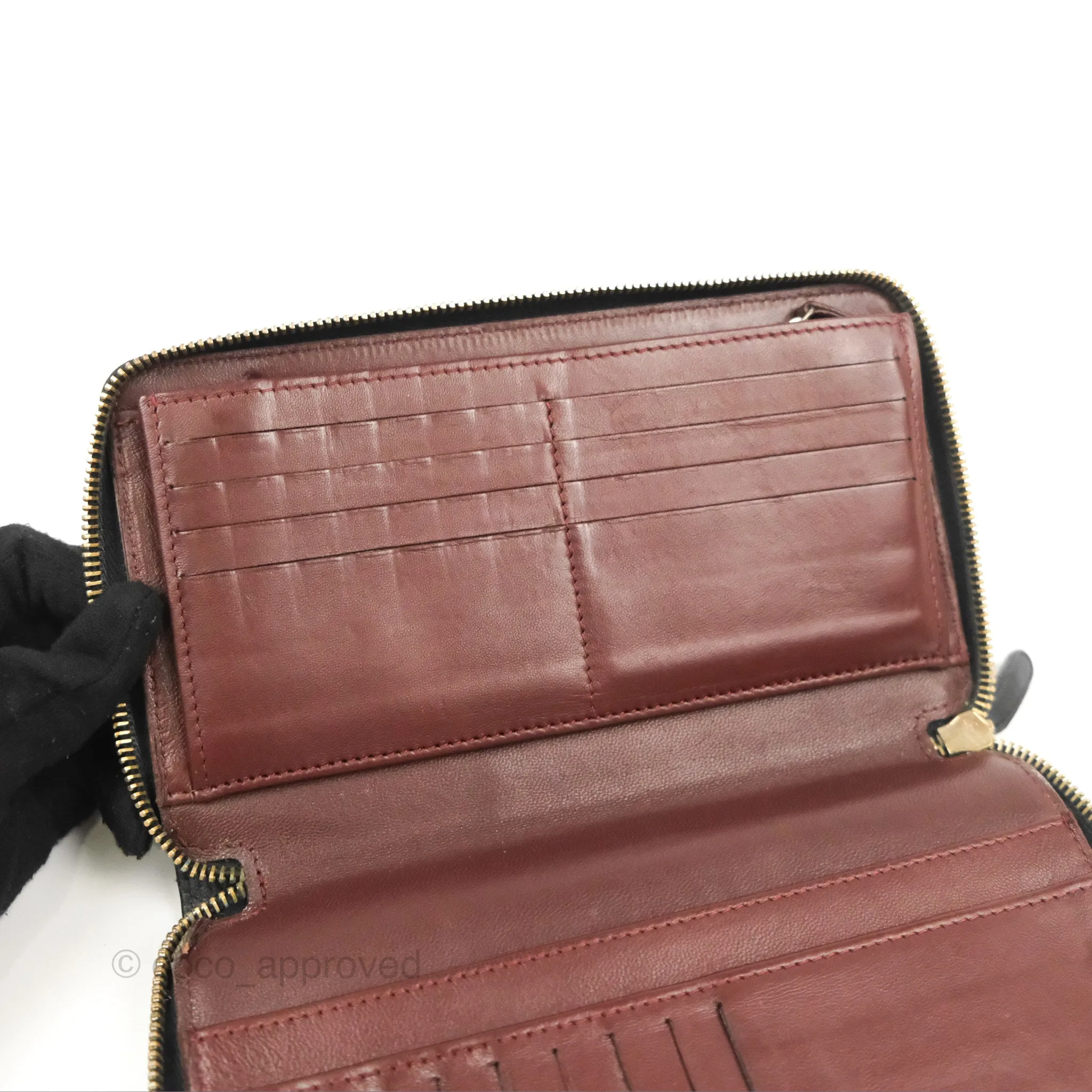 Chanel Zip Around Organiser Wallet Black Lambskin Gold Hardware