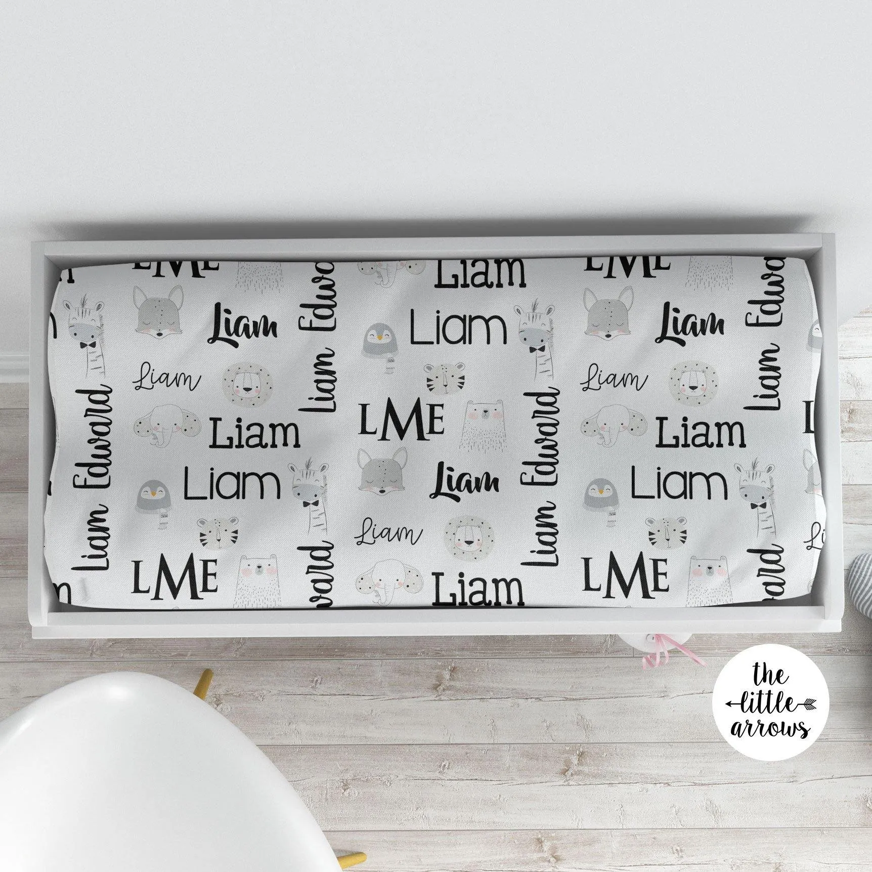 Changing Pad Cover - Animal Sketch