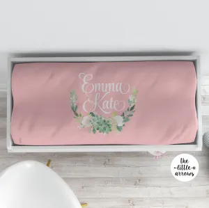 Changing Pad Cover - Succulent Wreath