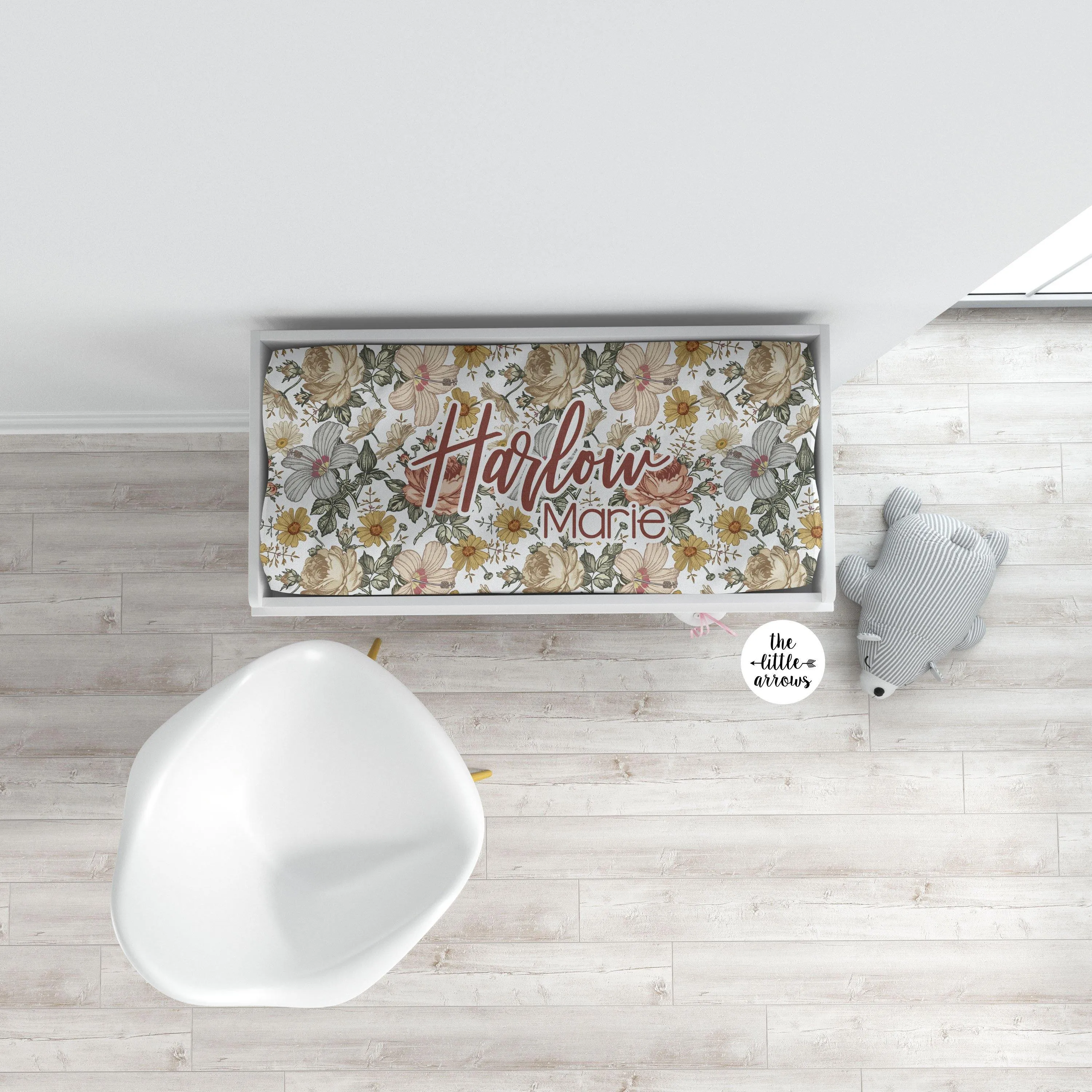 Changing Pad Cover - Vintage Floral - the Harlow collection
