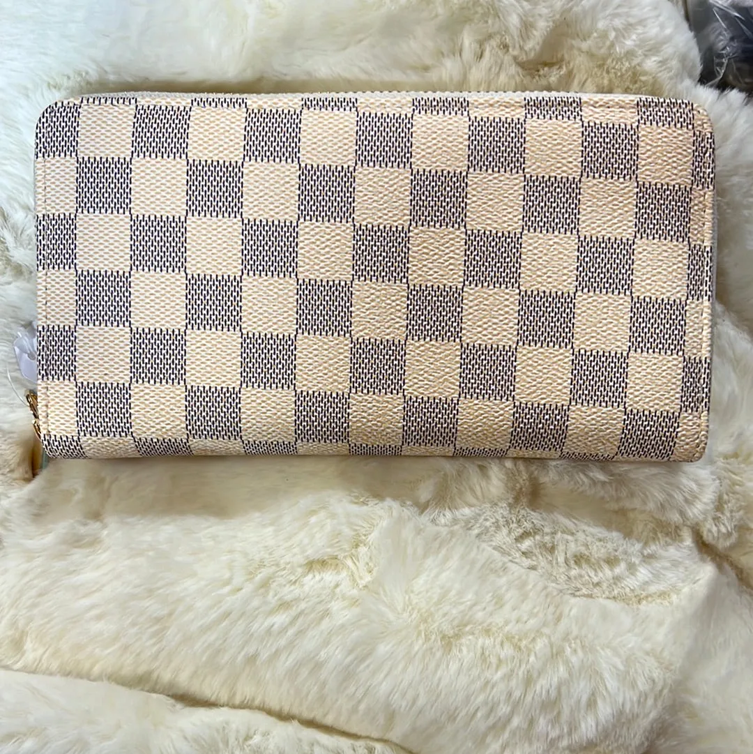 Check Print Zip Around Wallet