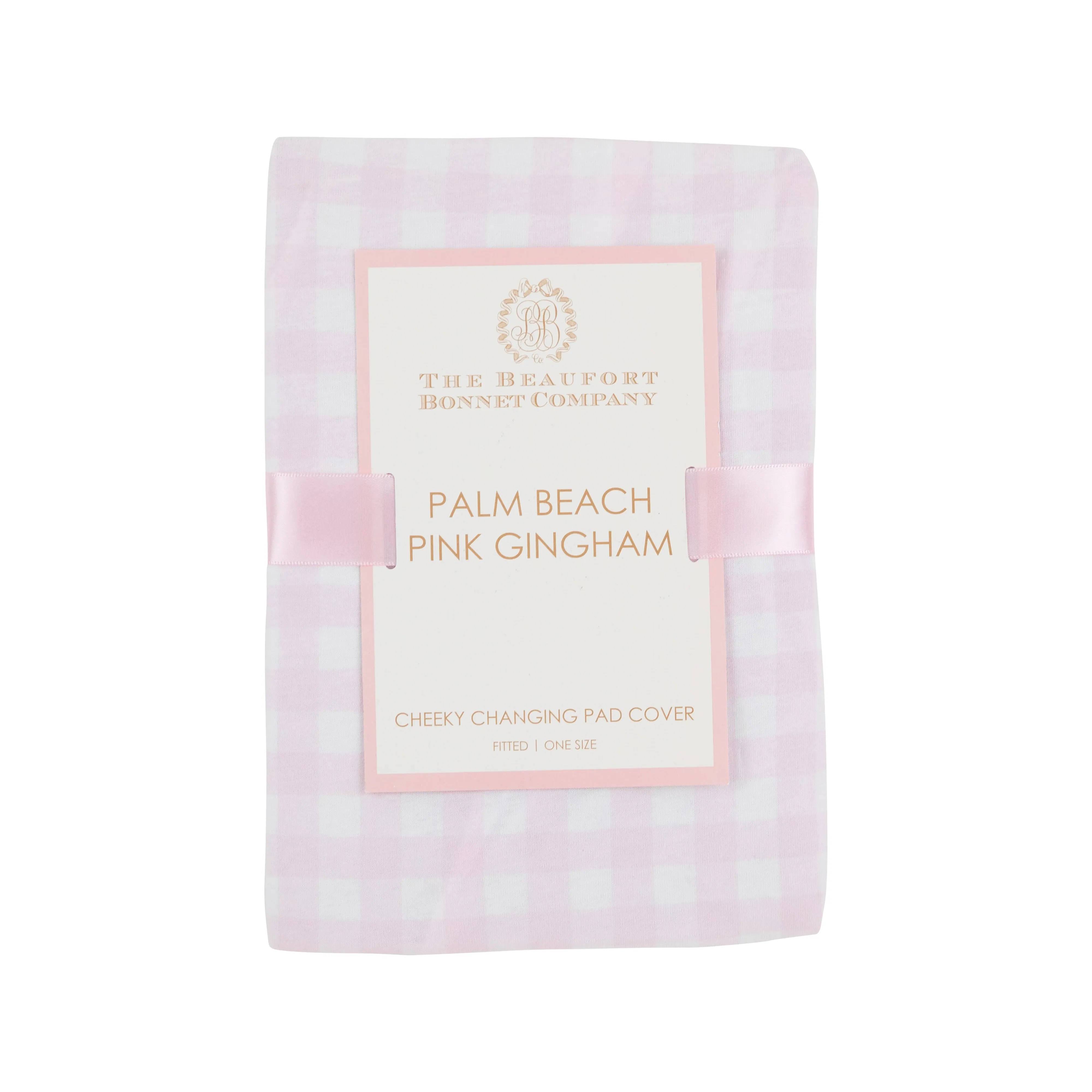 Cheeky Changing Pad Cover - Palm Beach Pink Gingham