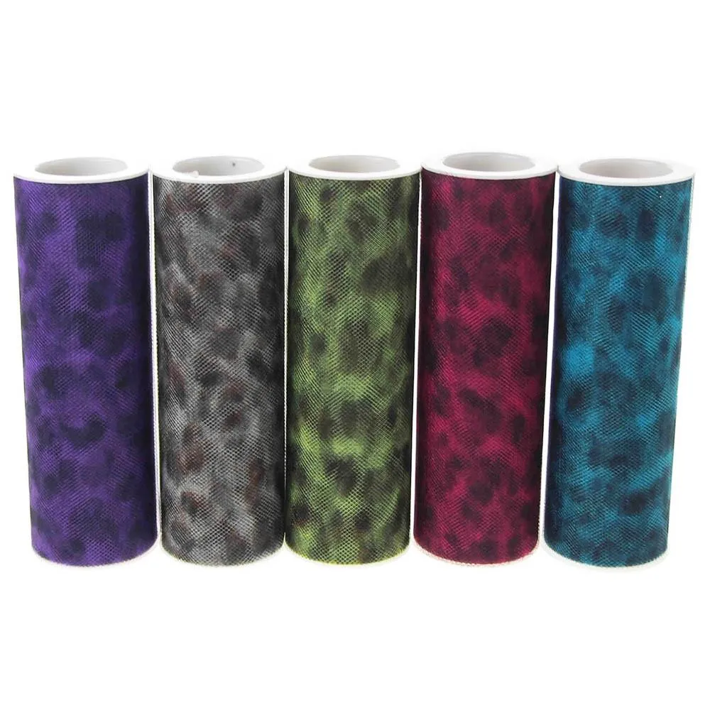 Cheetah Print Tulle Spool, 6-Inch, 10 Yards