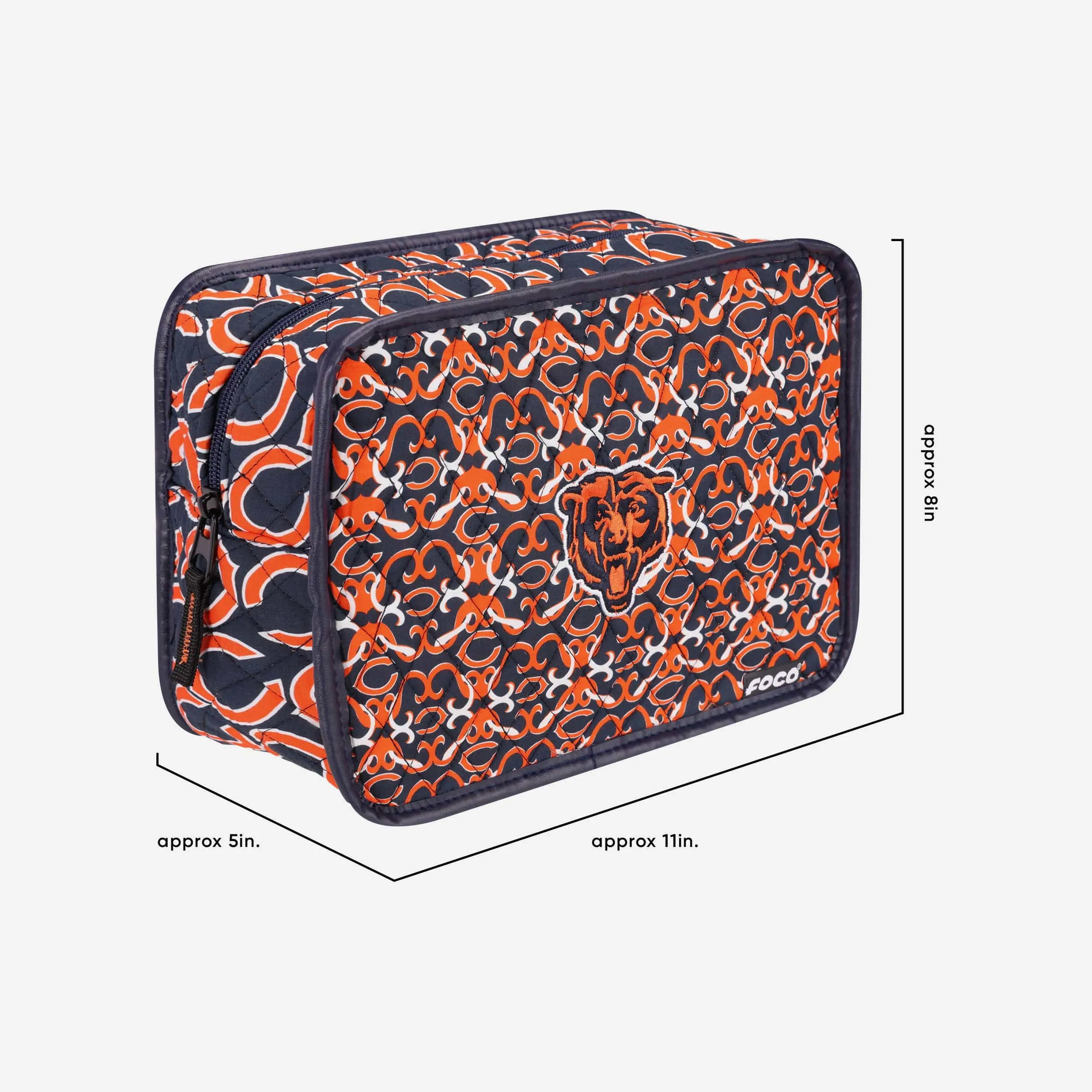 Chicago Bears Quilted Printed Cosmetic Bag