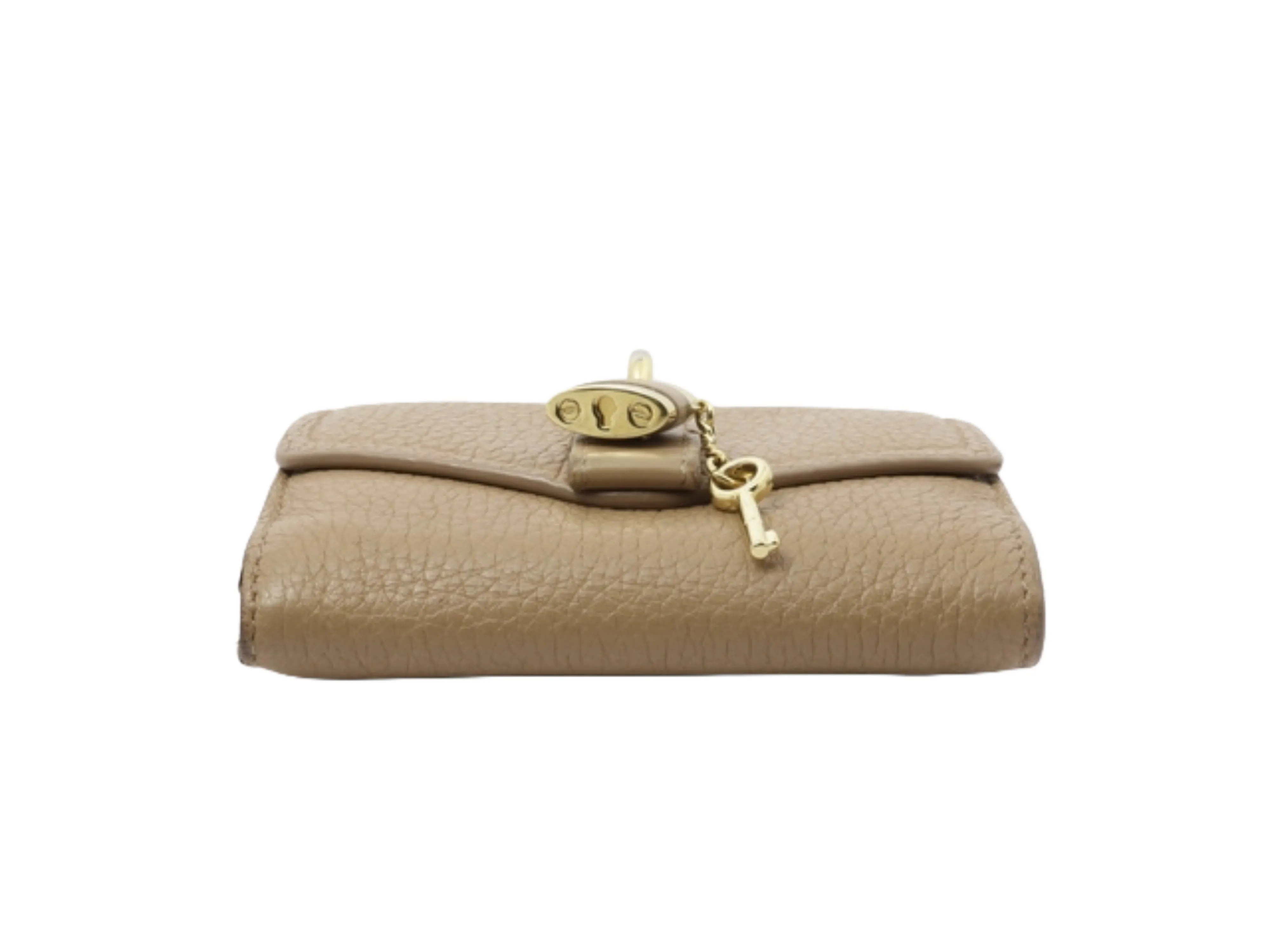 chloé beige paddington tri-fold wallet