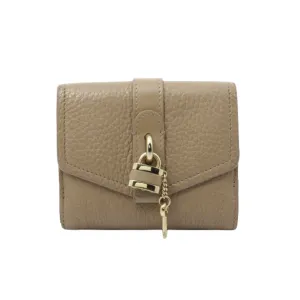 chloé beige paddington tri-fold wallet