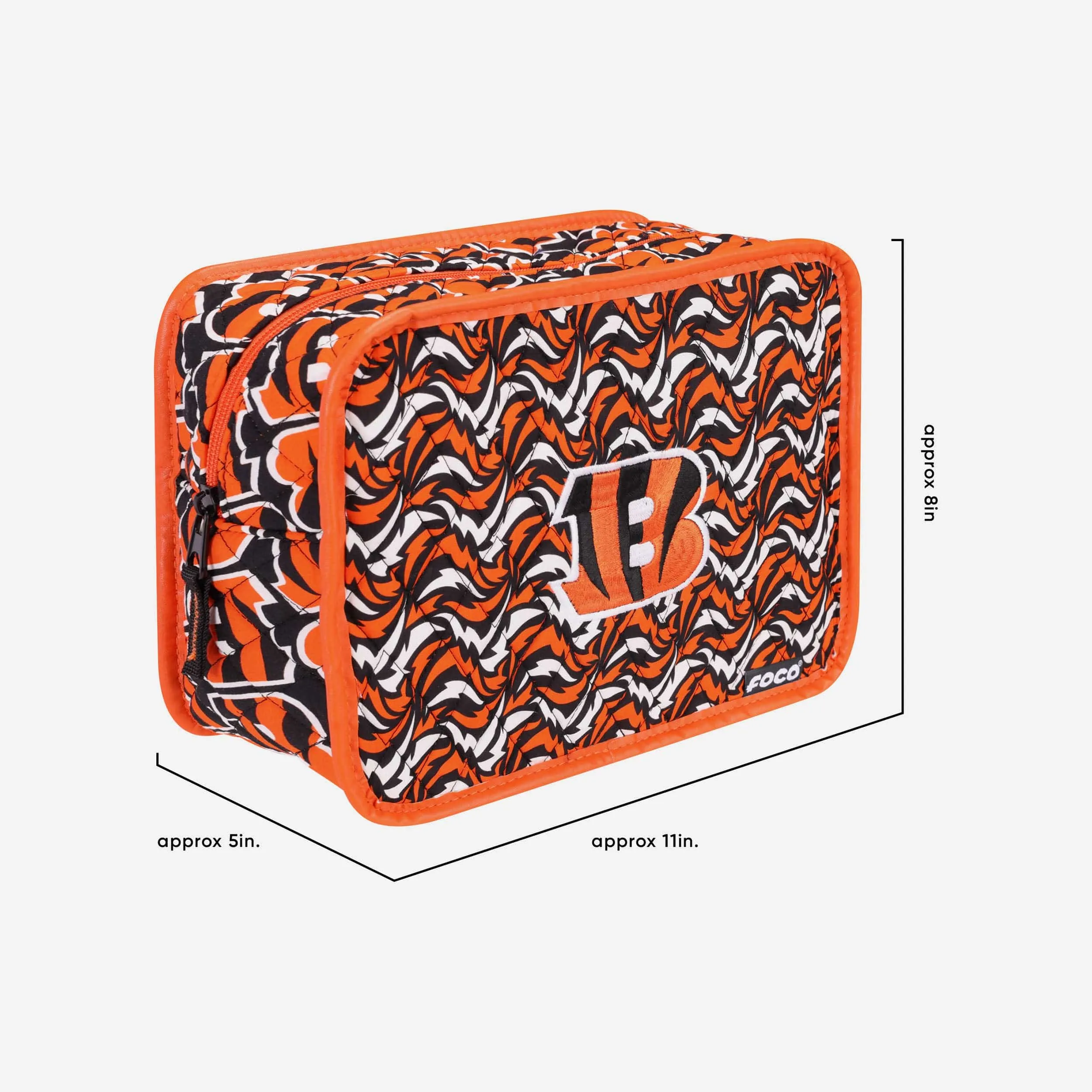 Cincinnati Bengals Quilted Printed Cosmetic Bag