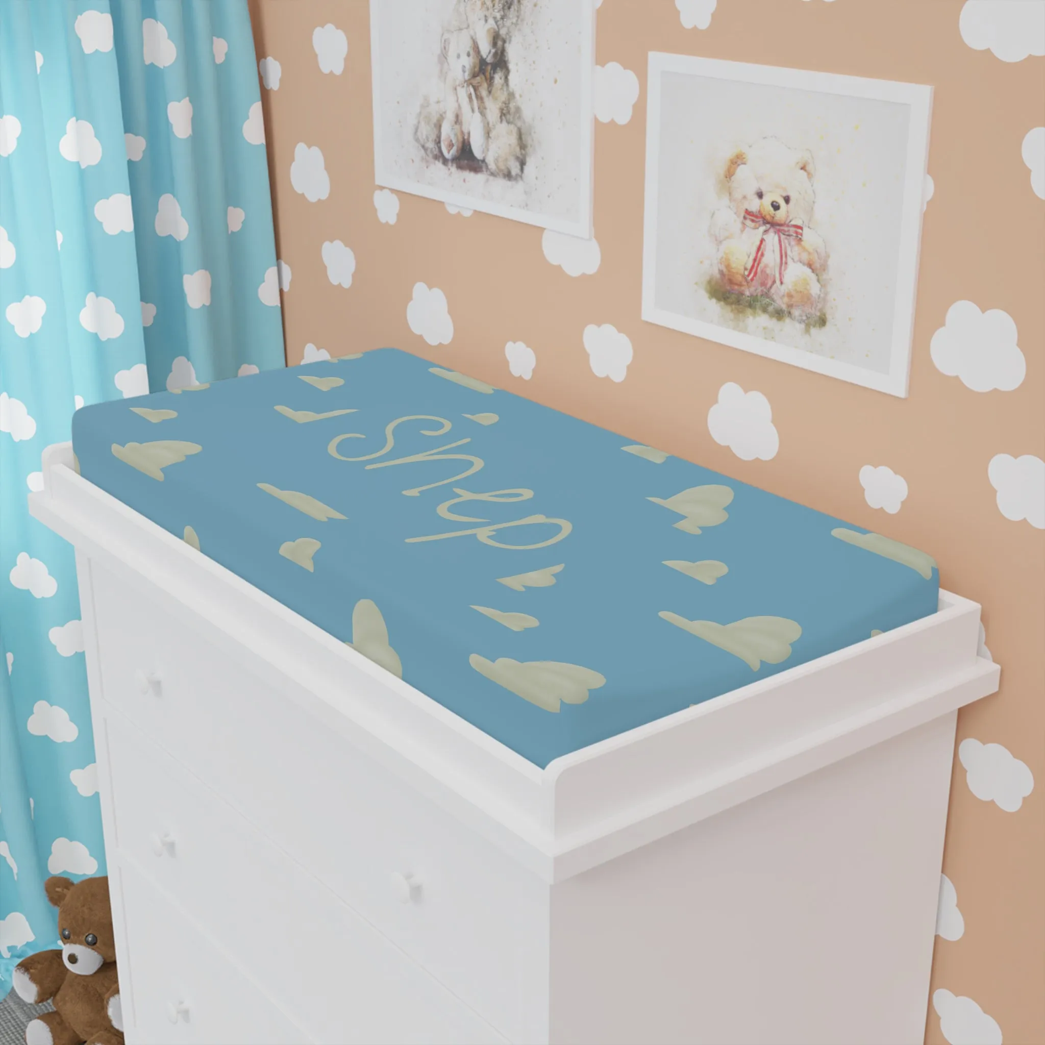 Clouds Changing Pad Cover (INCLUDE CUSTOM NAME & FONT OPTION IN NOTES AT CHECKOUT)