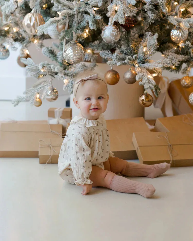 Collared Bubble Romper || Holly Berry