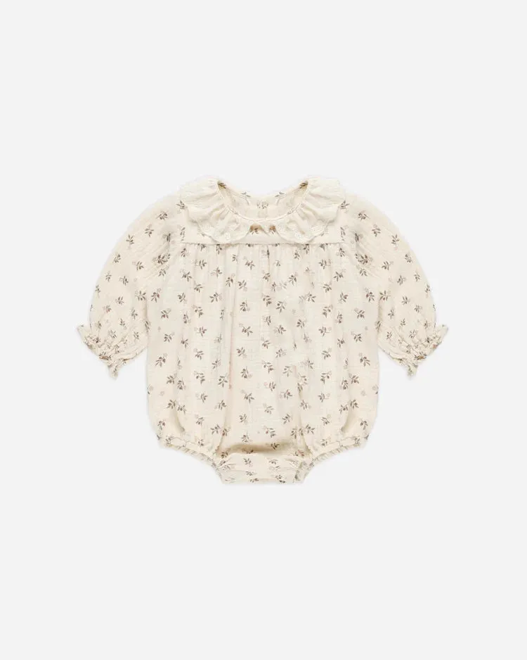 Collared Bubble Romper || Holly Berry