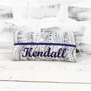 Color Me Doodle Personalized Quilted Pouch