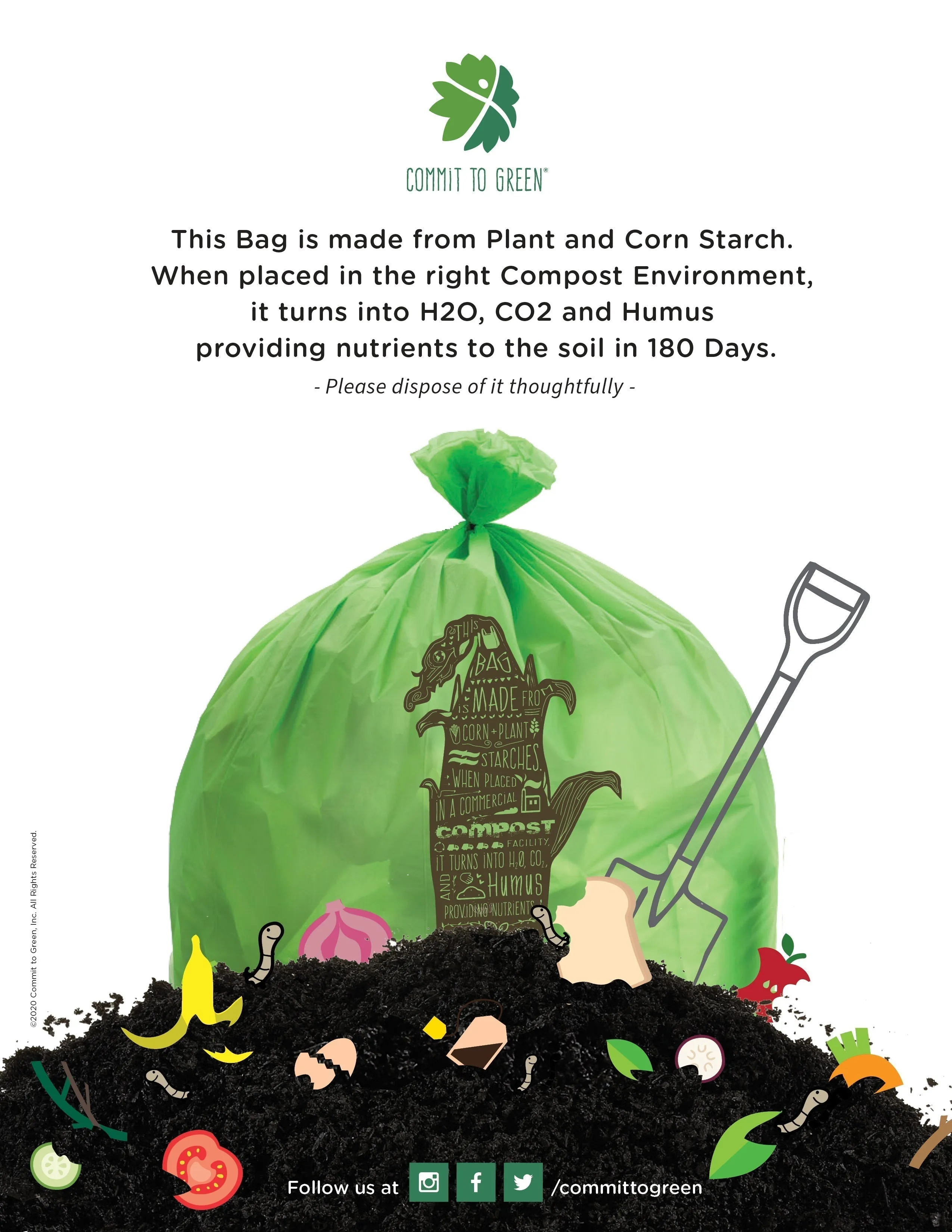 Compostable Food Scrap Bags<br>3 Gallon x5