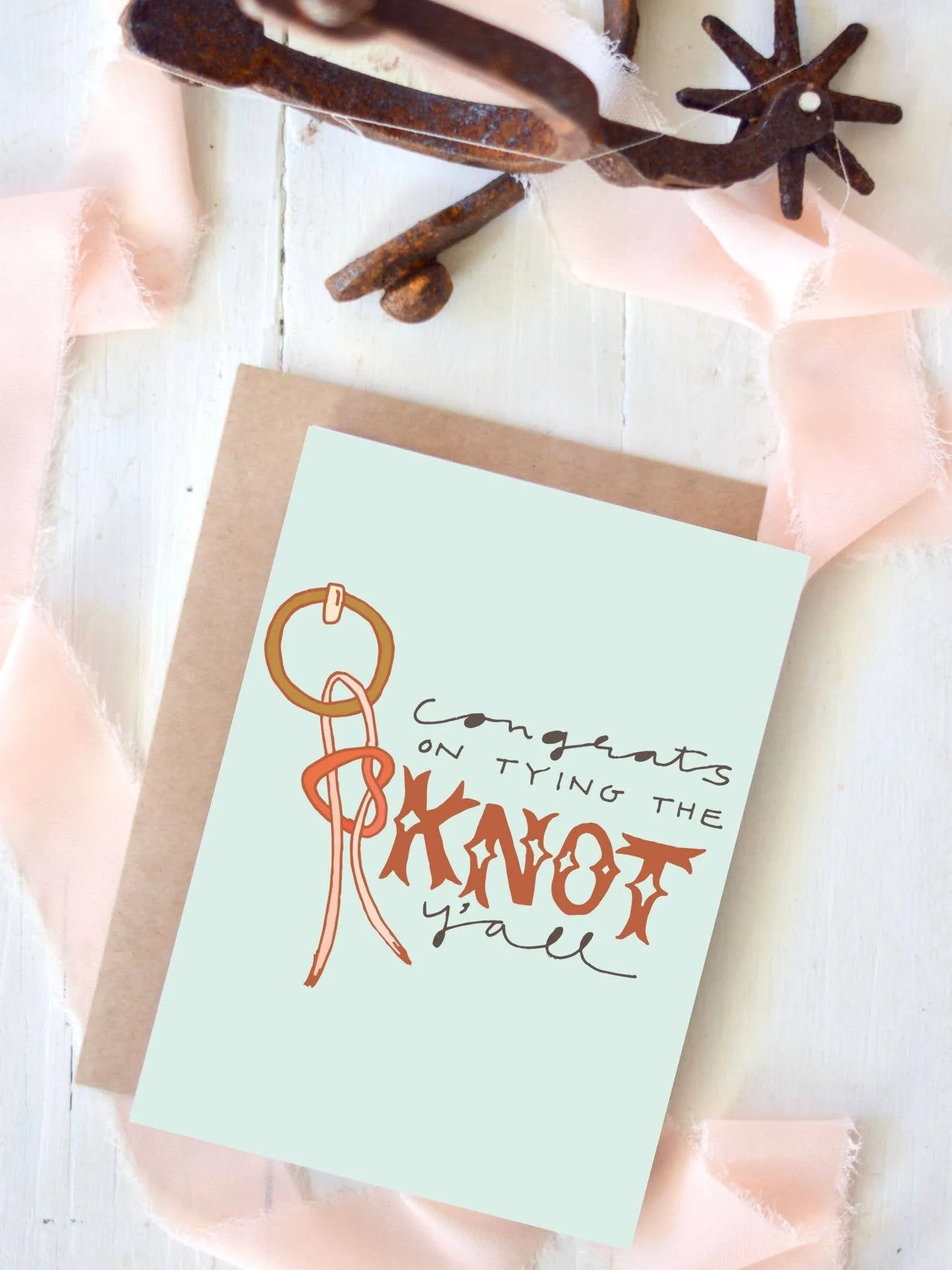 Congrats on Tying The Knot Y'all Wedding Card Tirzah