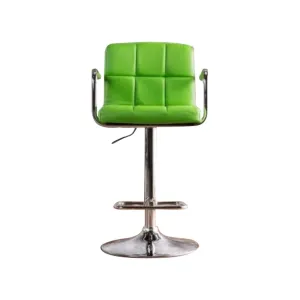 Contemporary Bar Stool With Arm In Green