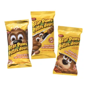 Cookie Banana Bread Bear Paws - 6 x 480 g - Dare - Restaurant and Foodservice Ingredients - Canadian Distribution