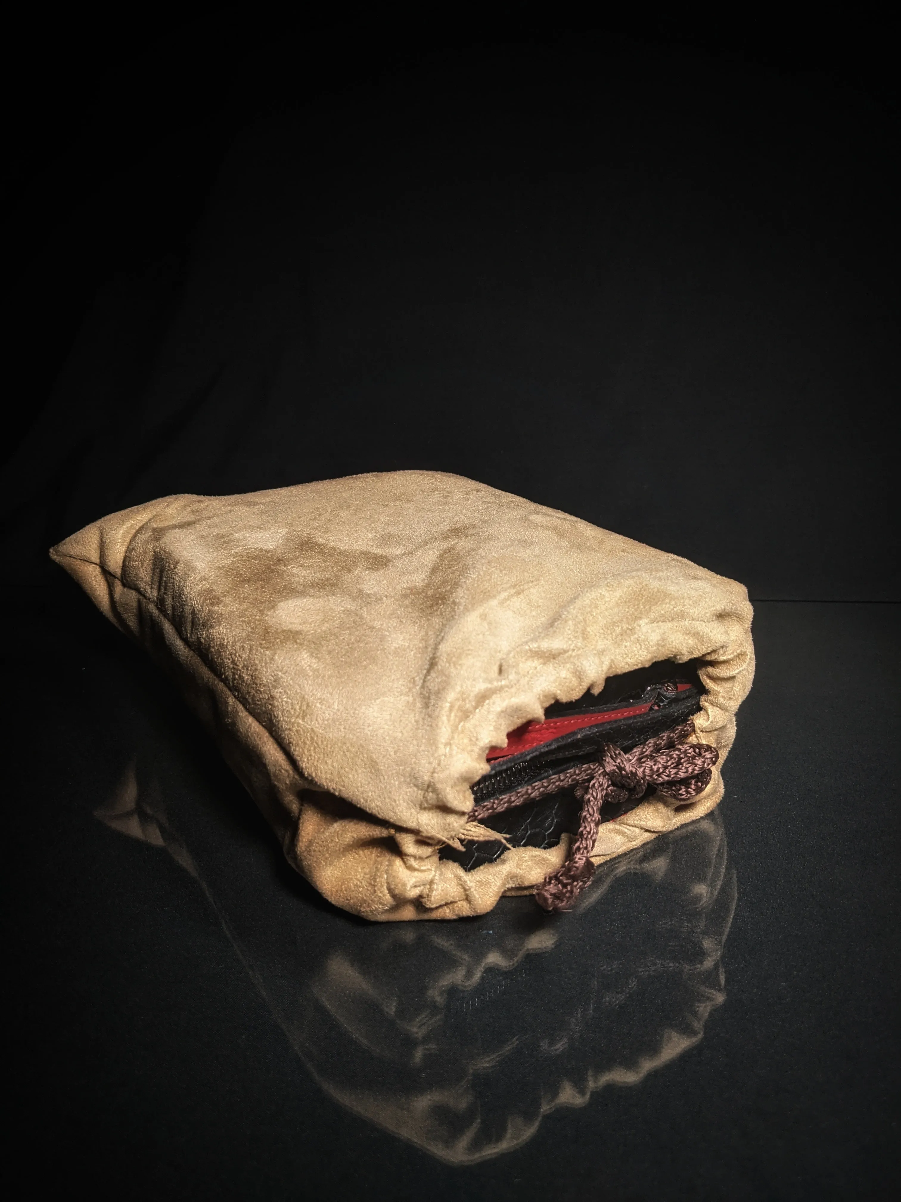 Copy of Brizard and Co Havana Traveler in Black Python Pattern and Red Leather Combo