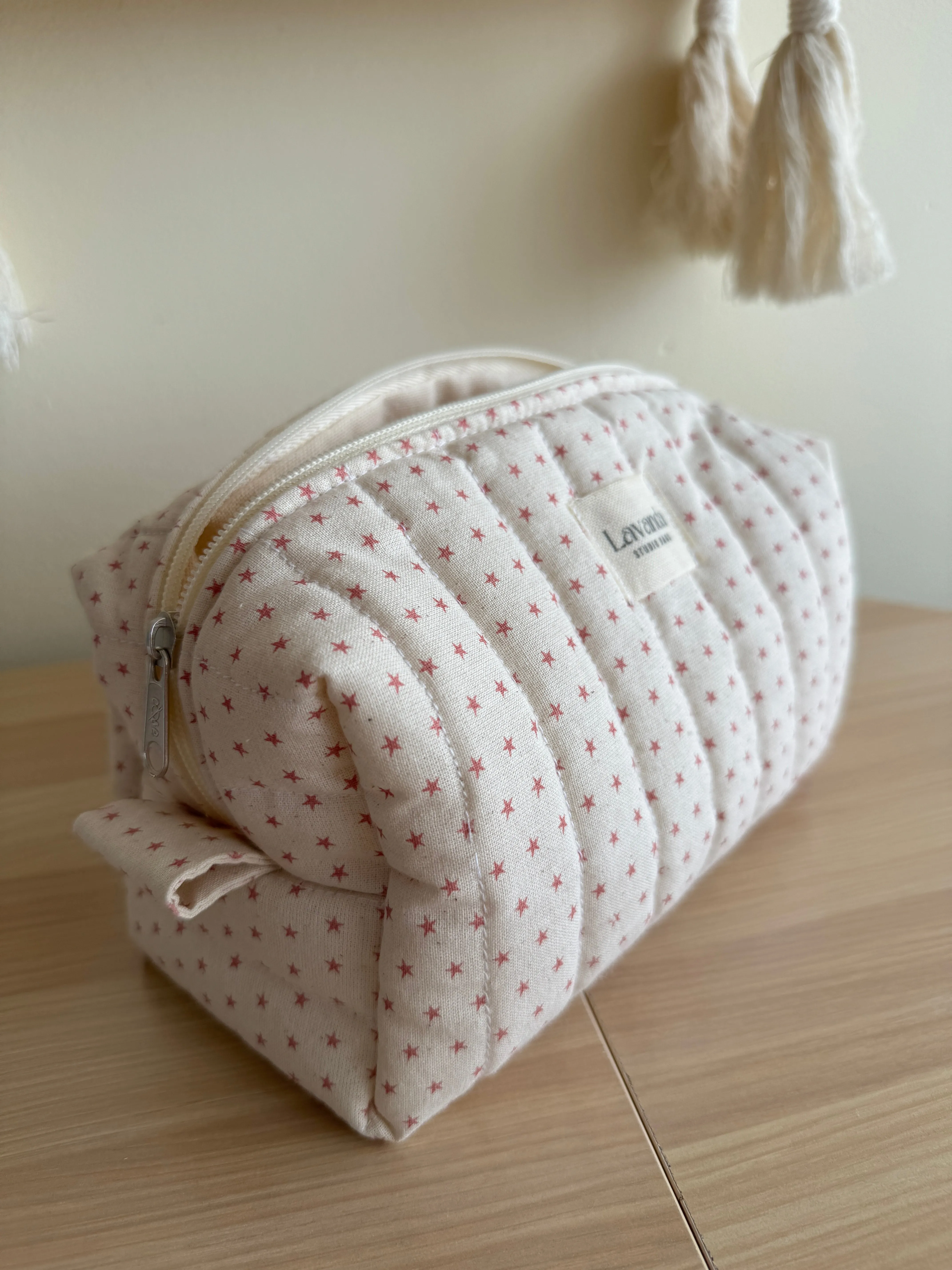 Cosmetic bag pink stars