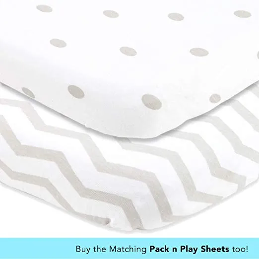 Cotton Jersey Changing Pad Covers, 2 Pack – Polka Dots & Chevron