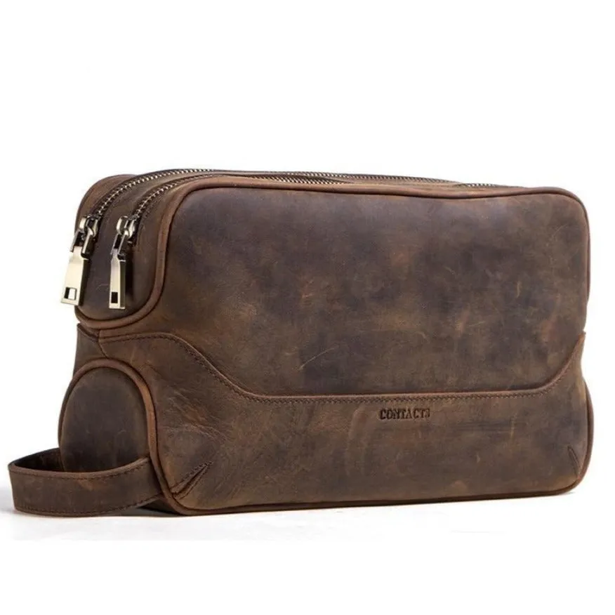 Crazy Horse Leather Toiletry Bag