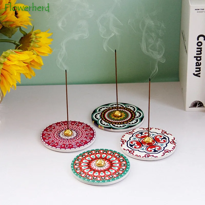 Creative Colour Printed Incense Burner Ceramic Incense Holder Middle East Arabesque Incense Holder Incense Burners