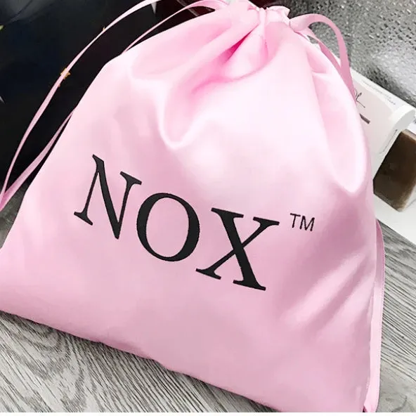 Custom Logo Satin Drawstring Bag Makeup Shoes Clothes Virgin Hair Extensions Wigs Packaging Bags Storage Christmas Wedding Candy
