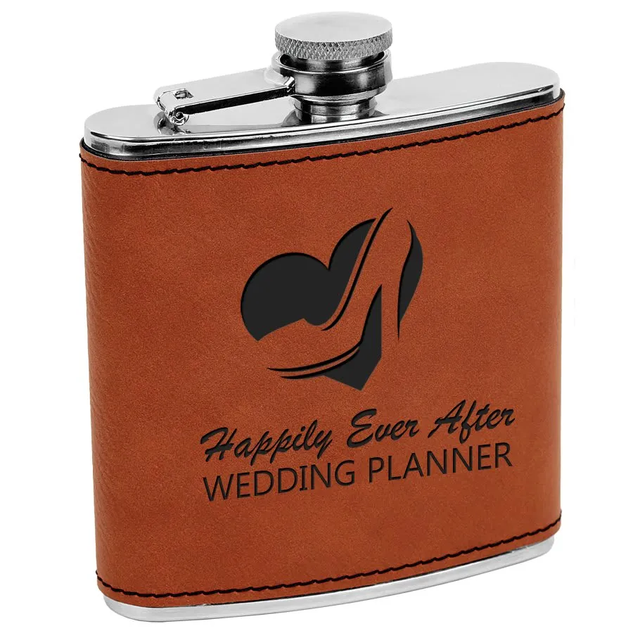 Customizable Leatherette Flask