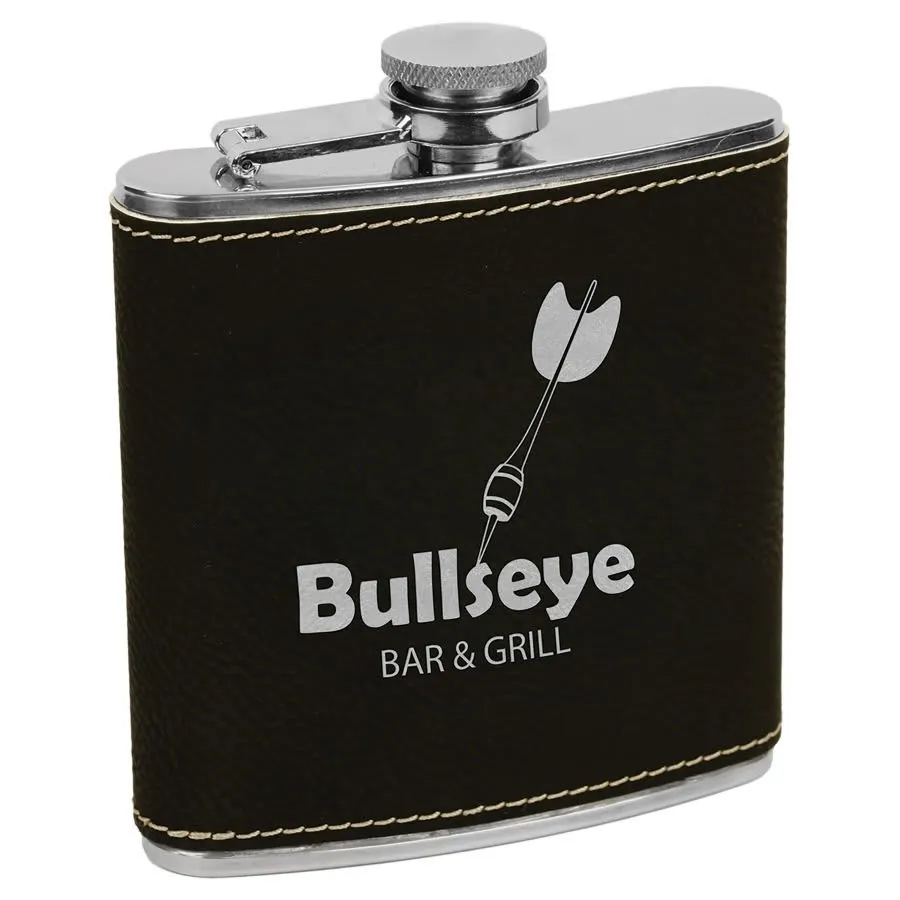 Customizable Leatherette Flask