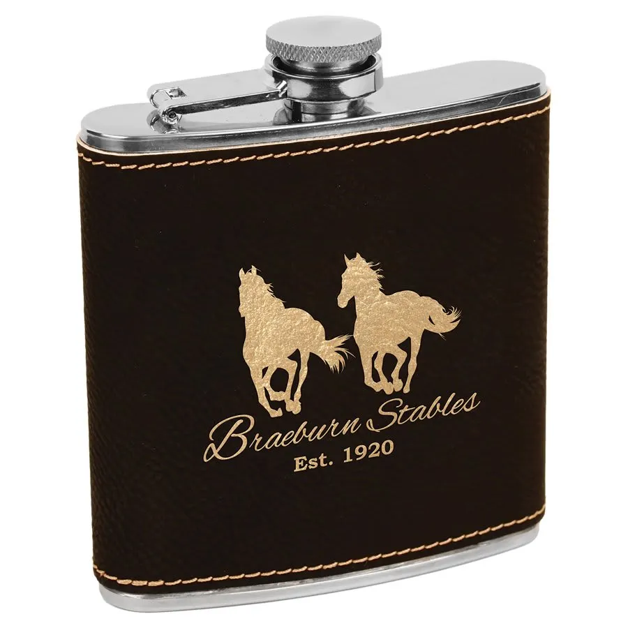 Customizable Leatherette Flask