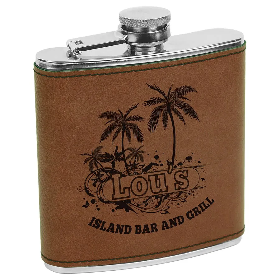 Customizable Leatherette Flask