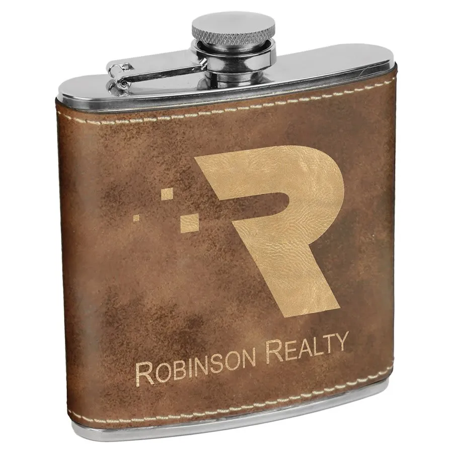 Customizable Leatherette Flask
