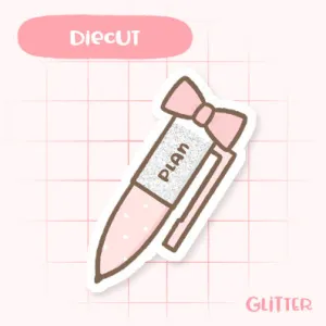 Cute Glitter Pen Die Cut