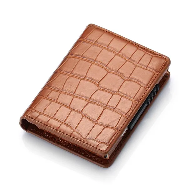 Cyflymder Men Credit Card Holders  Fashion Business RFID Credit Card Aluminium Case Automatic Bank Card Purse Smart Mini Wallets