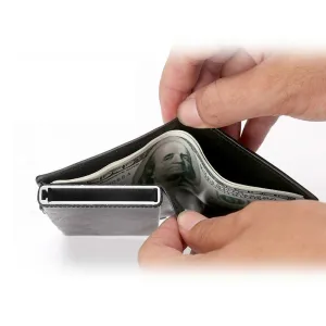 Cyflymder Men Credit Card Holders  Fashion Business RFID Credit Card Aluminium Case Automatic Bank Card Purse Smart Mini Wallets
