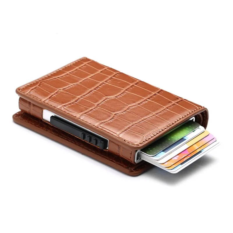 Cyflymder Men Credit Card Holders  Fashion Business RFID Credit Card Aluminium Case Automatic Bank Card Purse Smart Mini Wallets