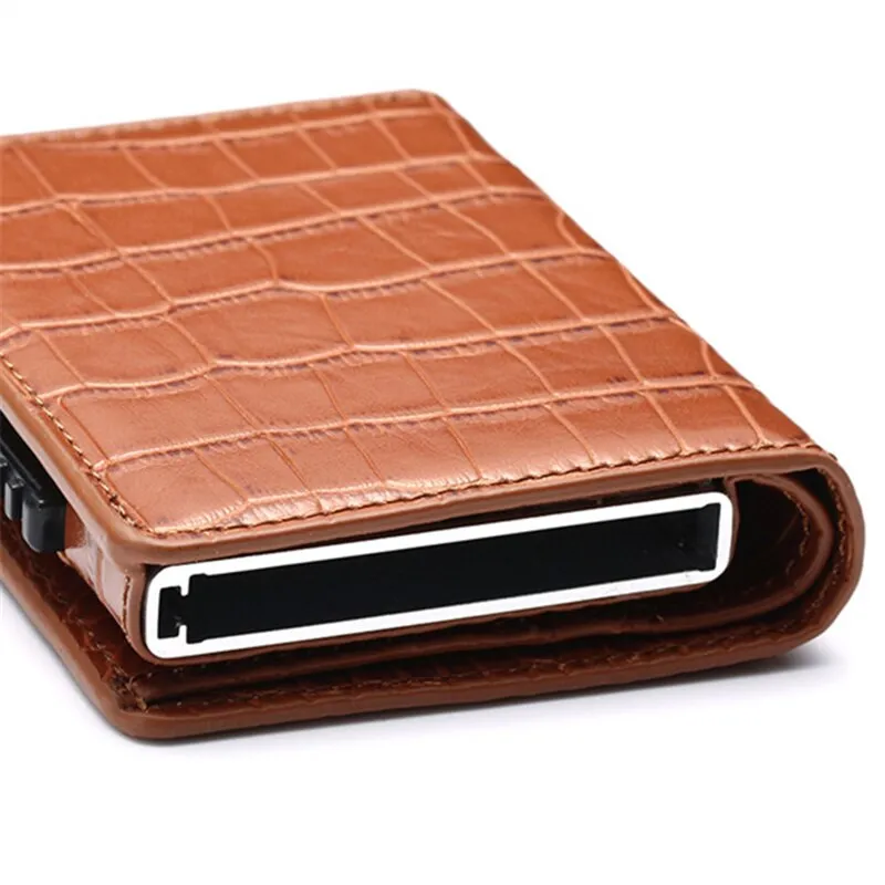 Cyflymder Men Credit Card Holders  Fashion Business RFID Credit Card Aluminium Case Automatic Bank Card Purse Smart Mini Wallets