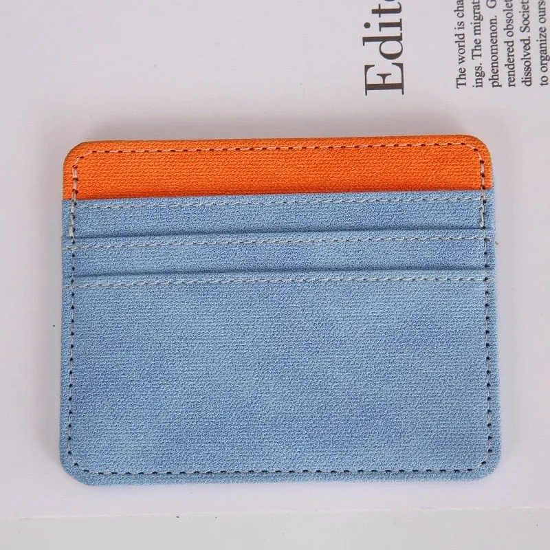 Cyflymder New Multi Slot Artificial Pu Credit Card Case Mini Id Card Holder Small Purse for Man Women Slim Wallet Card Bag Cardholder
