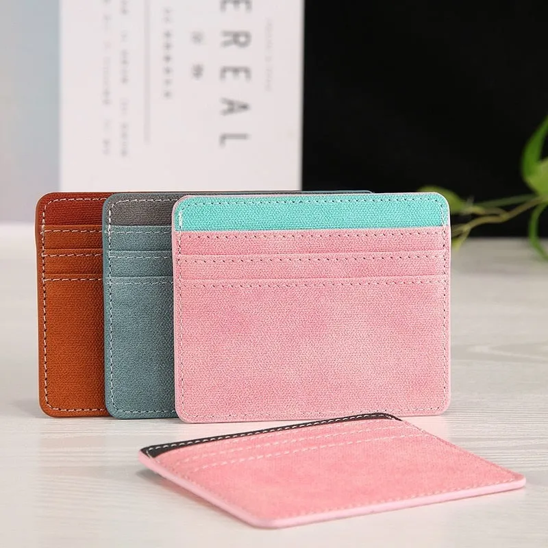 Cyflymder New Multi Slot Artificial Pu Credit Card Case Mini Id Card Holder Small Purse for Man Women Slim Wallet Card Bag Cardholder