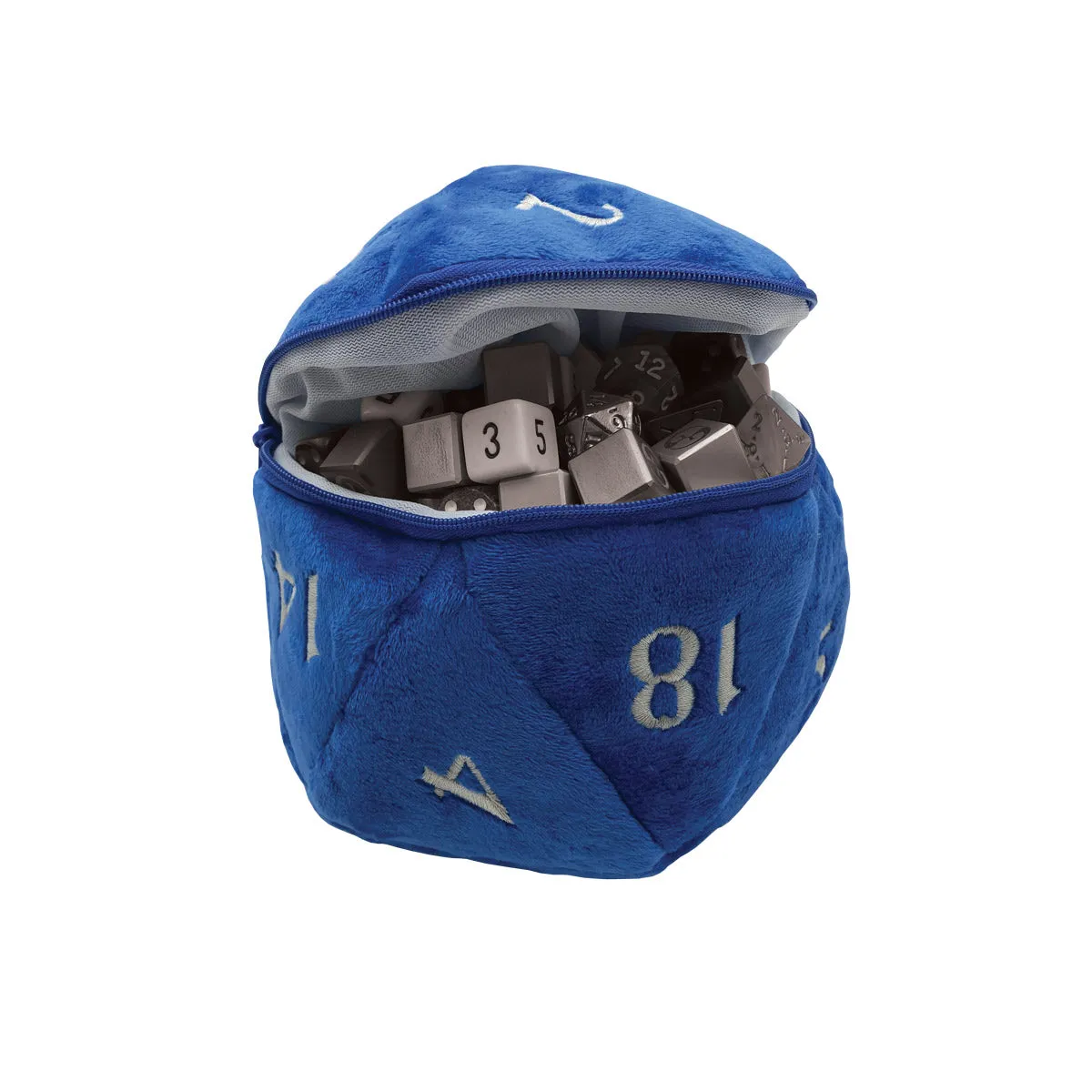 D20 Plush Dice Bag - Blue