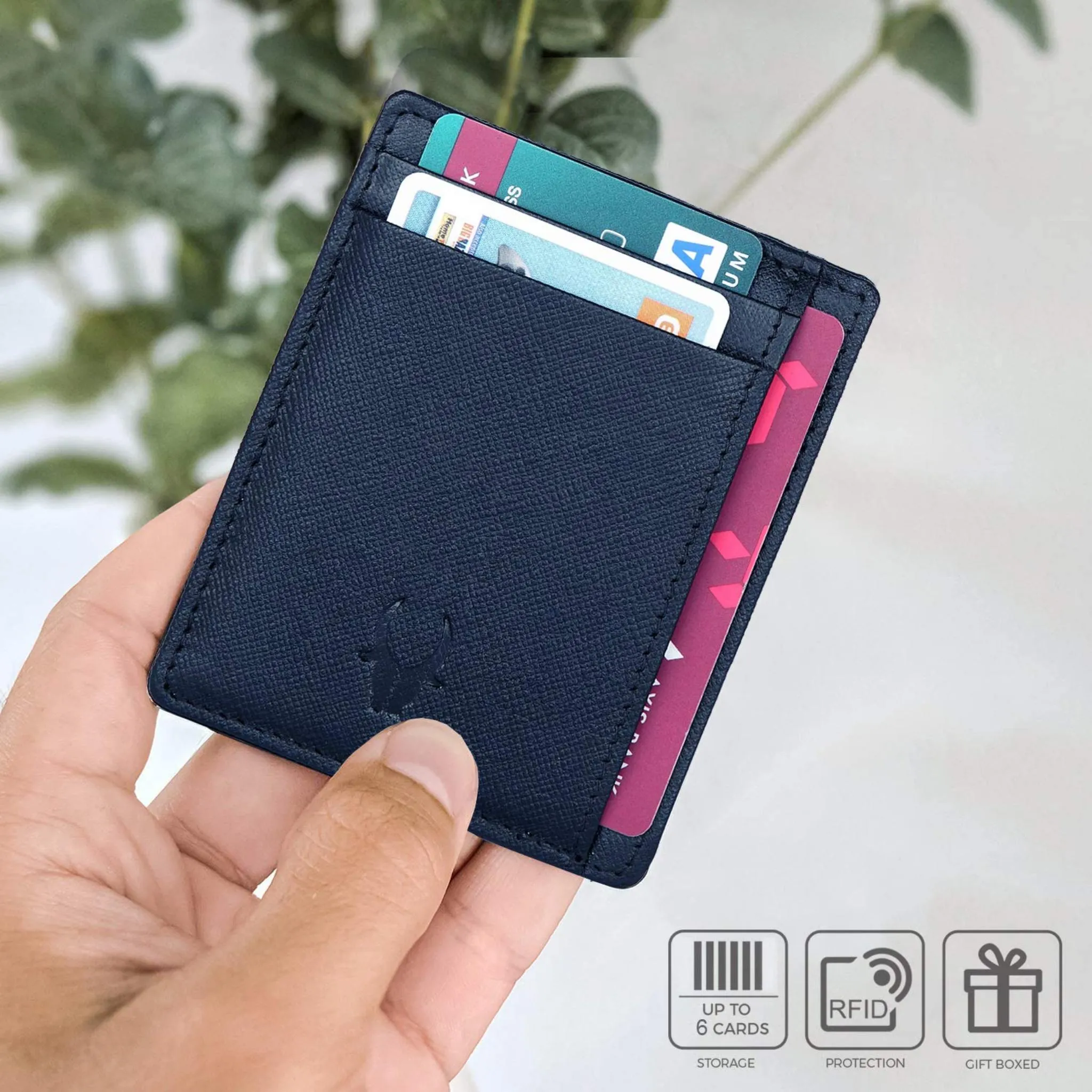 DALLAS RFID Protected Leather Card Holder for Men