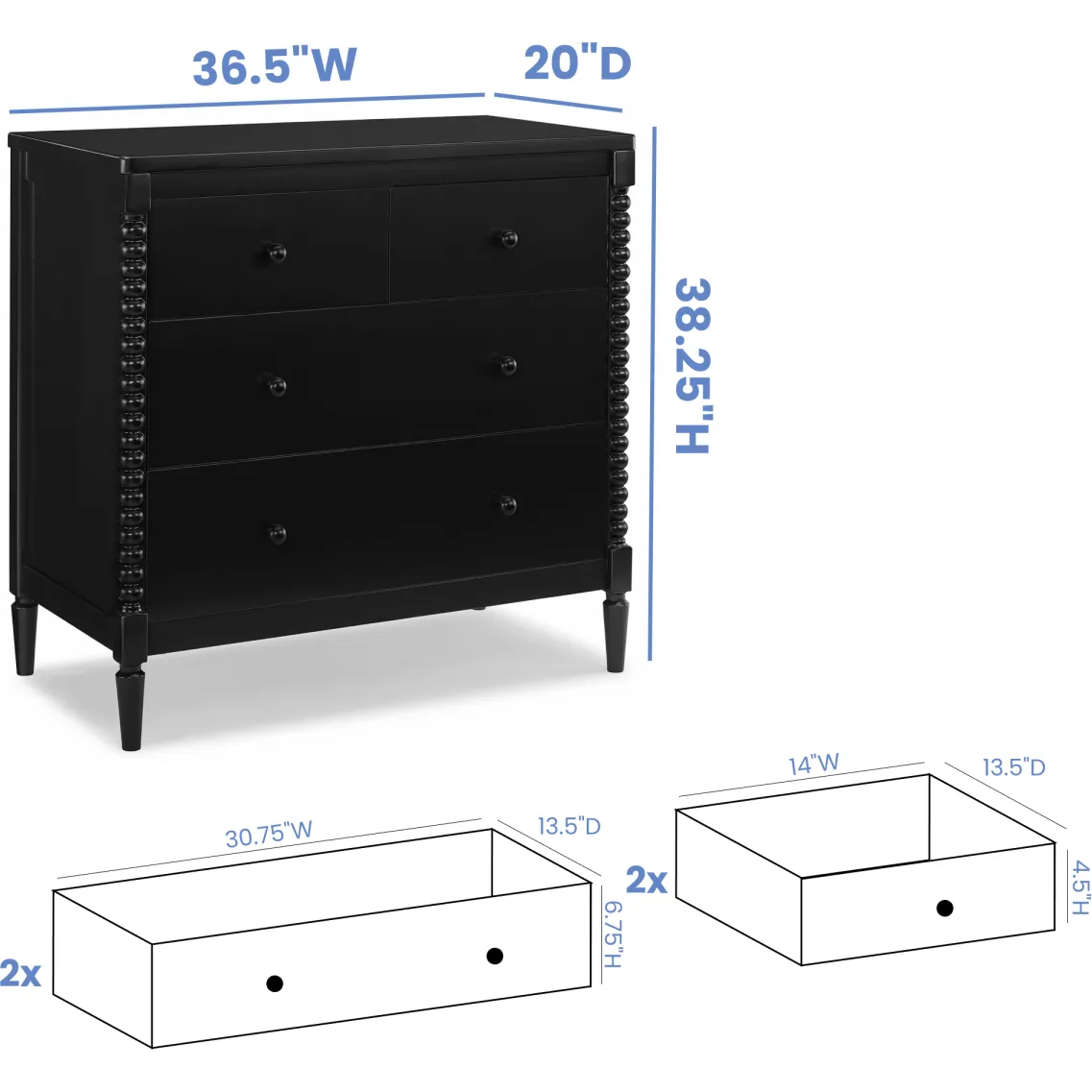 Delta Children Saint 4-Drawer Dresser With Changing Top