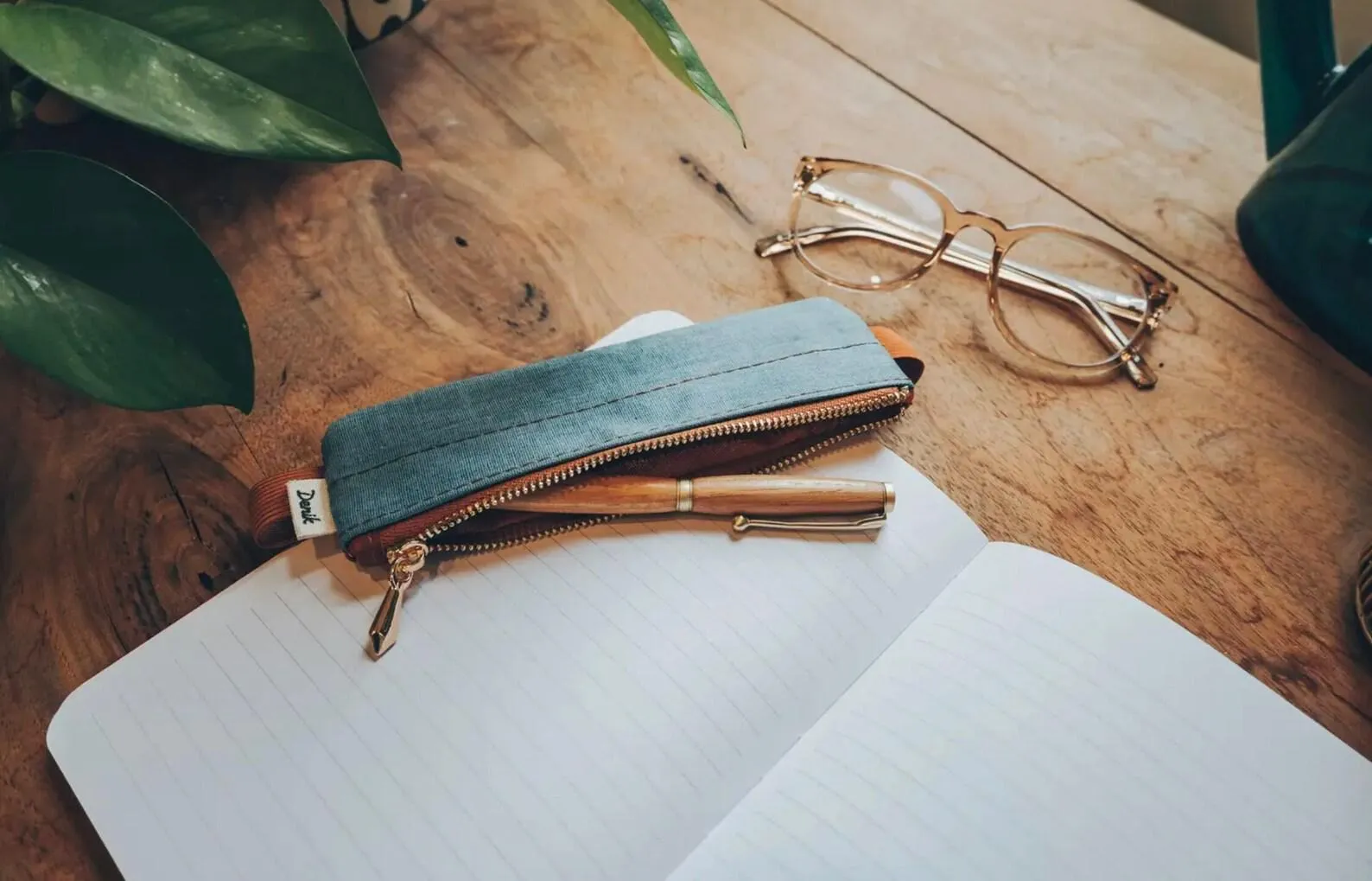 Denim Distressed Notebook Pouch