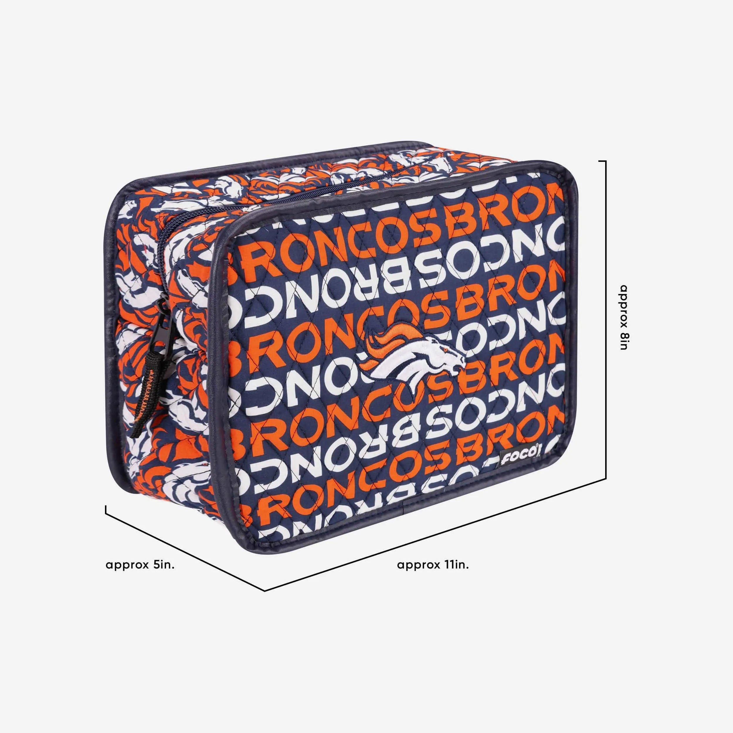 Denver Broncos Quilted Printed Cosmetic Bag