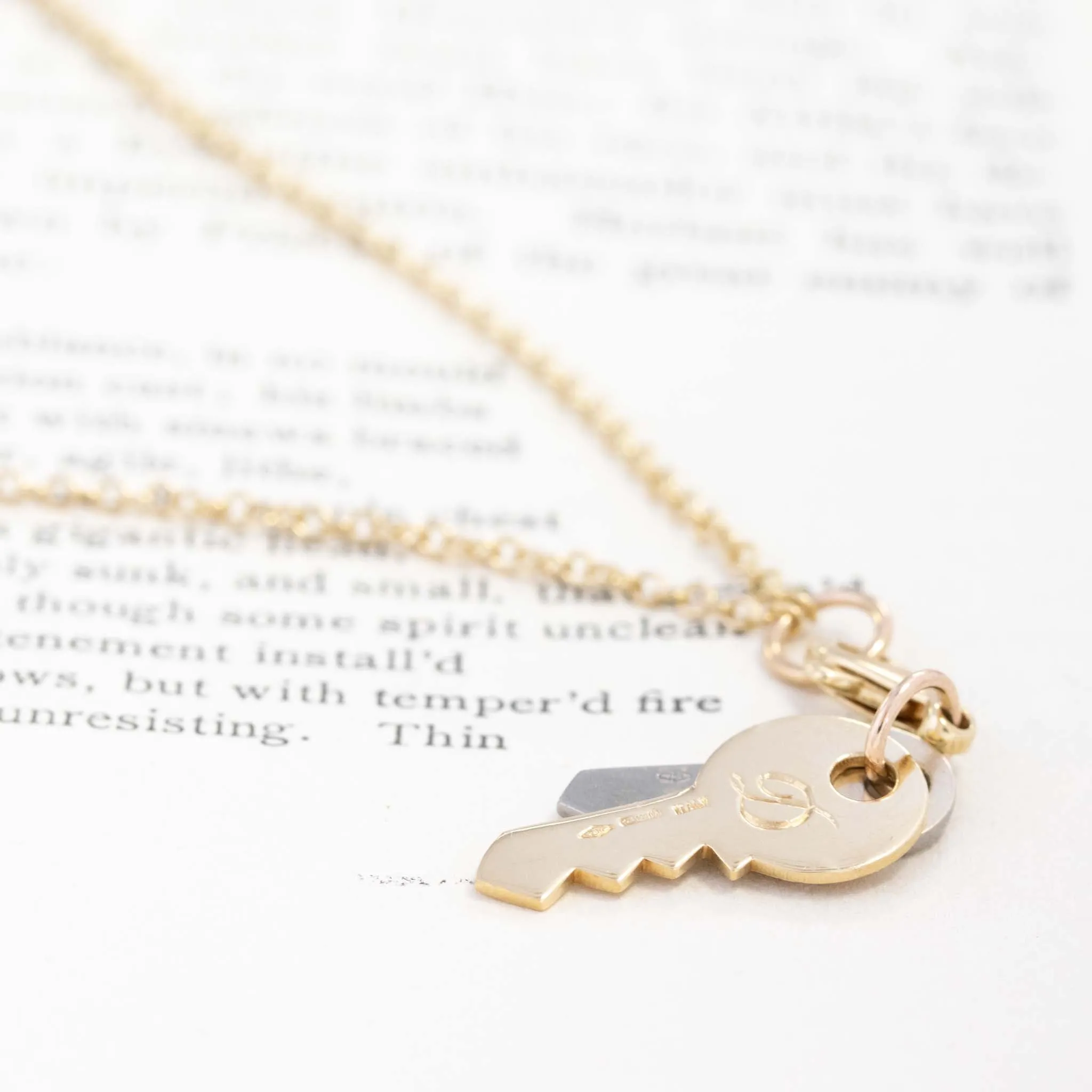 Diamond & Gold Keys Pendant by Marroni